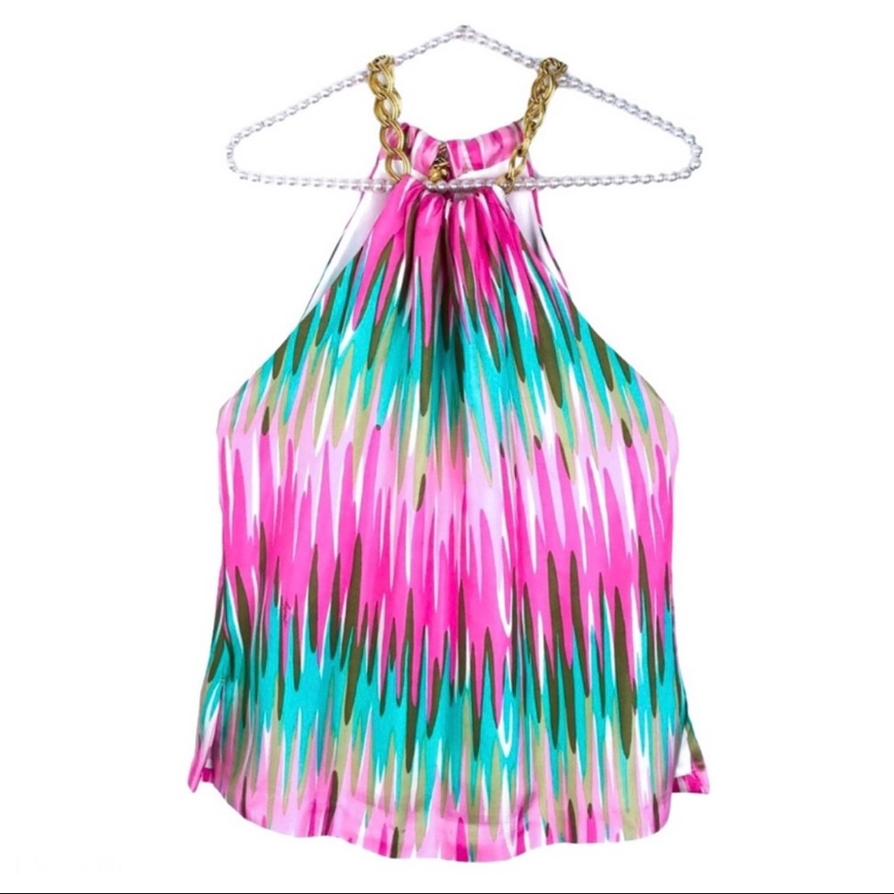 Like New. MILLY Silk Halter Top